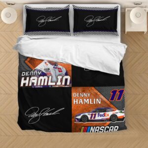 Nascar store - Loyal fans of Denny Hamlin's Bedding Duvet Cover + 1/2 Pillow Cases,Quilt + 1/2 Pillow Cases:vintage nascar racing suit,uniform,apparel,shirts,merch,hoodie,jackets,shorts,sweatshirt,outfits,clothes