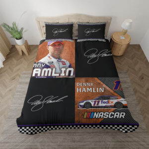 Nascar store - Loyal fans of Denny Hamlin's Bedding Duvet Cover + 1/2 Pillow Cases,Quilt + 1/2 Pillow Cases:vintage nascar racing suit,uniform,apparel,shirts,merch,hoodie,jackets,shorts,sweatshirt,outfits,clothes