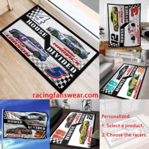 Personalized House Divided Nascar Racing Carpet Living Room Area Rugs Doormats Blanket Flag Home