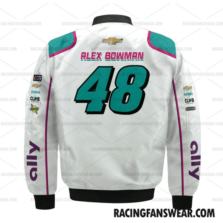 Nascar store - Loyal fans of Alex Bowman's Bomber Jacket,Unisex Thick Coat,Unisex Sleeveless Hoodie,Unisex Hooded T-Shirt,Kid Sleeveless Hoodie,Kid Hooded T-Shirts,Kid Thick Coat:vintage nascar racing suit,uniform,apparel,shirts,merch,hoodie,jackets,shorts,sweatshirt,outfits,clothes