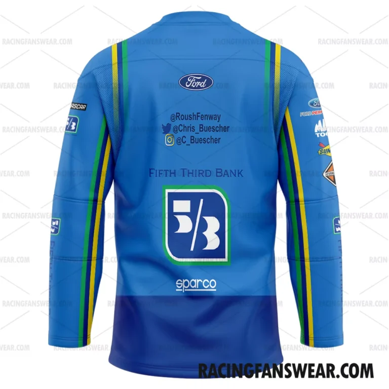 Nascar store - Loyal fans of Chris Buescher's Men's Hockey Jerseys,WoMen's Hockey Jerseys,Youth's Hockey Jerseys:vintage nascar racing suit,uniform,apparel,shirts,merch,hoodie,jackets,shorts,sweatshirt,outfits,clothes