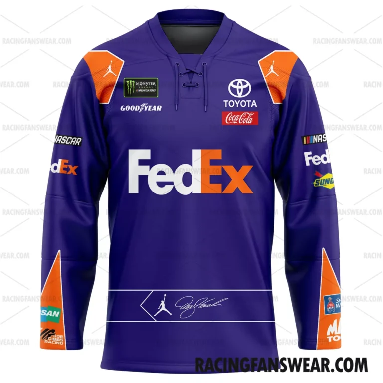 Nascar store - Loyal fans of Denny Hamlin's Men's Hockey Jerseys,WoMen's Hockey Jerseys,Youth's Hockey Jerseys:vintage nascar racing suit,uniform,apparel,shirts,merch,hoodie,jackets,shorts,sweatshirt,outfits,clothes