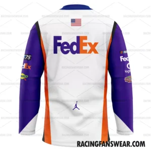 Denny Hamlin Nascar 2023 FedEx Racing Uniform Clothes Adult Kid Hockey Jersey 1 Nascar store - Loyal fans of Denny Hamlin's Men's Hockey Jerseys,WoMen's Hockey Jerseys,Youth's Hockey Jerseys:vintage nascar racing suit,uniform,apparel,shirts,merch,hoodie,jackets,shorts,sweatshirt,outfits,clothes