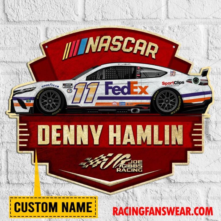 Nascar store - Loyal fans of Denny Hamlin's Cut Metal Signs:vintage nascar racing suit,uniform,apparel,shirts,merch,hoodie,jackets,shorts,sweatshirt,outfits,clothes