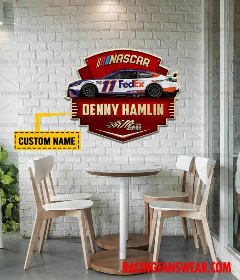 Nascar store - Loyal fans of Denny Hamlin's Cut Metal Signs:vintage nascar racing suit,uniform,apparel,shirts,merch,hoodie,jackets,shorts,sweatshirt,outfits,clothes