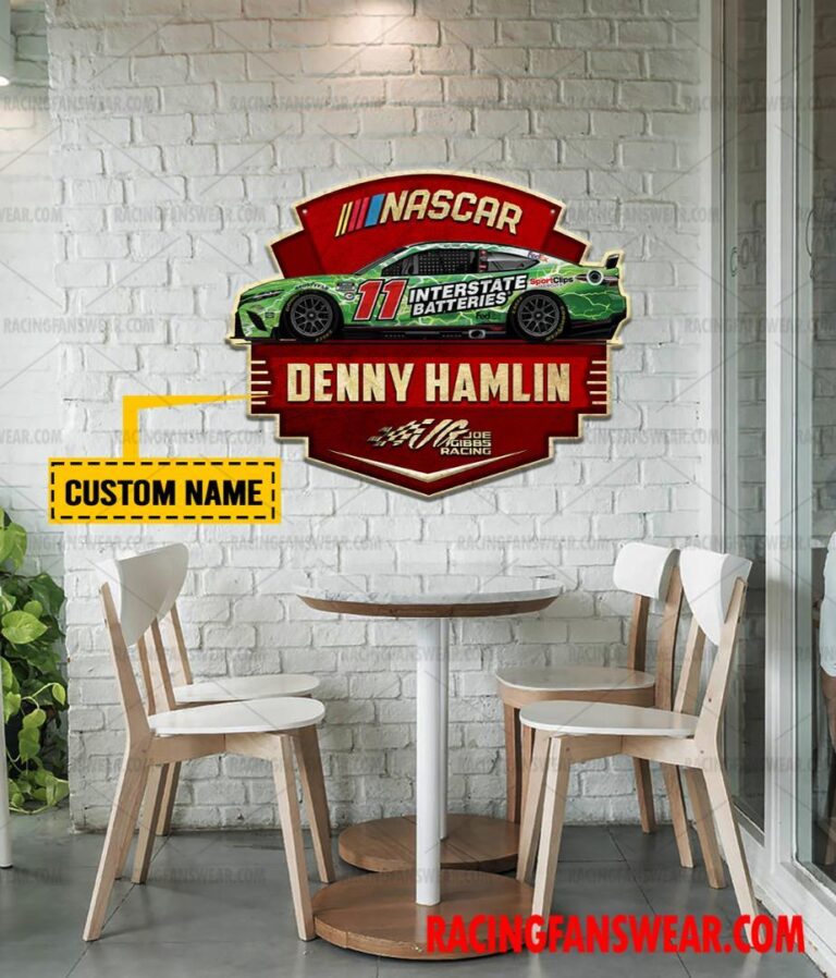 Nascar store - Loyal fans of Denny Hamlin's Cut Metal Signs:vintage nascar racing suit,uniform,apparel,shirts,merch,hoodie,jackets,shorts,sweatshirt,outfits,clothes