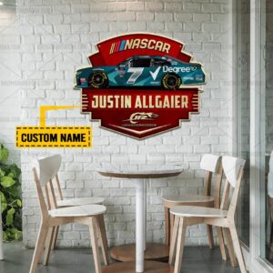 Nascar store - Loyal fans of Justin Allgaier's Cut Metal Signs:vintage nascar racing suit,uniform,apparel,shirts,merch,hoodie,jackets,shorts,sweatshirt,outfits,clothes