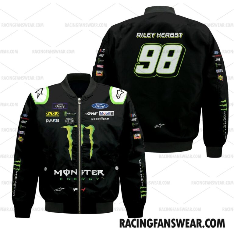 Nascar store - Loyal fans of Riley Herbst's Bomber Jacket,Unisex Thick Coat,Unisex Sleeveless Hoodie,Unisex Hooded T-Shirt,Kid Sleeveless Hoodie,Kid Hooded T-Shirts,Kid Thick Coat:vintage nascar racing suit,uniform,apparel,shirts,merch,hoodie,jackets,shorts,sweatshirt,outfits,clothes