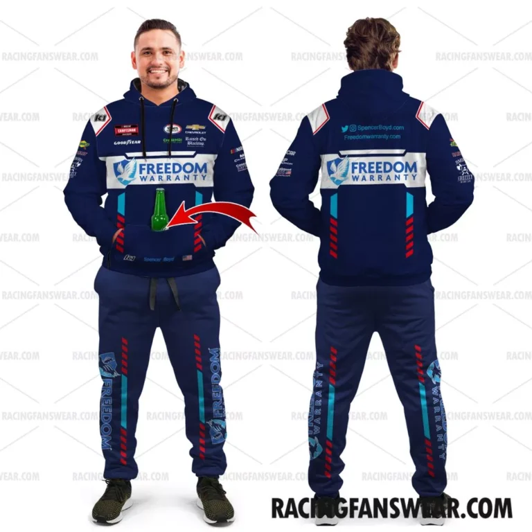 Nascar store - Loyal fans of Spencer Boyd's Combo Unisex Pop Top Hoodie + Unisex Long Pants,Unisex Pop Top Hoodie,Unisex Long Pants:vintage nascar racing suit,uniform,apparel,shirts,merch,hoodie,jackets,shorts,sweatshirt,outfits,clothes