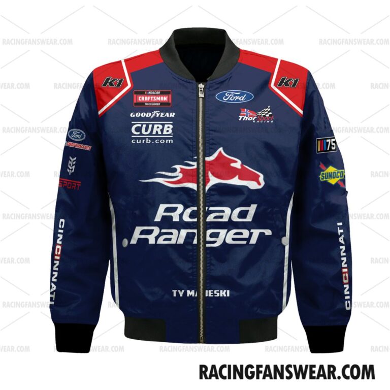 Nascar store - Loyal fans of Ty Majeski's Bomber Jacket,Unisex Thick Coat,Unisex Sleeveless Hoodie,Unisex Hooded T-Shirt,Kid Sleeveless Hoodie,Kid Hooded T-Shirts,Kid Thick Coat:vintage nascar racing suit,uniform,apparel,shirts,merch,hoodie,jackets,shorts,sweatshirt,outfits,clothes