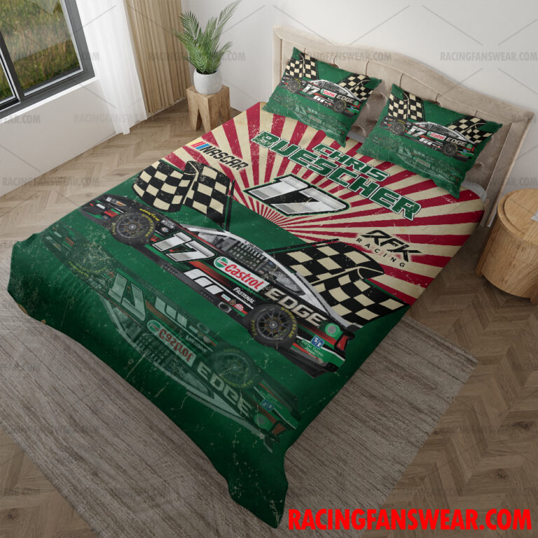 Nascar store - Loyal fans of Chris Buescher's Bedding Duvet Cover + 1/2 Pillow Cases,Blanket Microfiber Fleece,Blanket Premium Sherpa:vintage nascar racing suit,uniform,apparel,shirts,merch,hoodie,jackets,shorts,sweatshirt,outfits,clothes