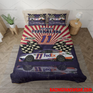 Nascar store - Loyal fans of Denny Hamlin's Bedding Duvet Cover + 1/2 Pillow Cases,Blanket Microfiber Fleece,Blanket Premium Sherpa:vintage nascar racing suit,uniform,apparel,shirts,merch,hoodie,jackets,shorts,sweatshirt,outfits,clothes