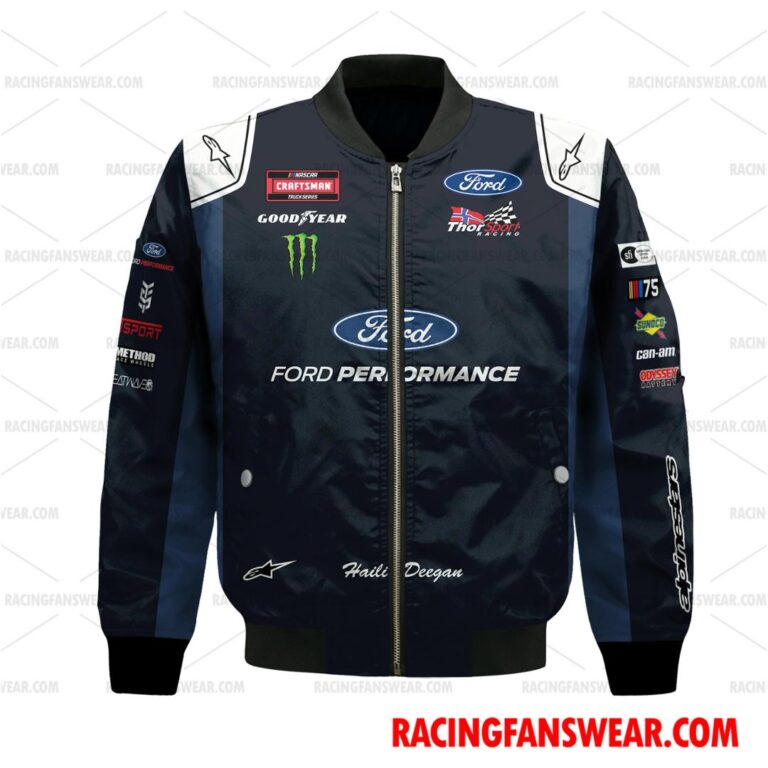 Nascar store - Loyal fans of Hailie Deegan's Bomber Jacket,Unisex Thick Coat,Unisex Sleeveless Hoodie,Unisex Hooded T-Shirt,Kid Sleeveless Hoodie,Kid Hooded T-Shirts,Kid Thick Coat:vintage nascar racing suit,uniform,apparel,shirts,merch,hoodie,jackets,shorts,sweatshirt,outfits,clothes