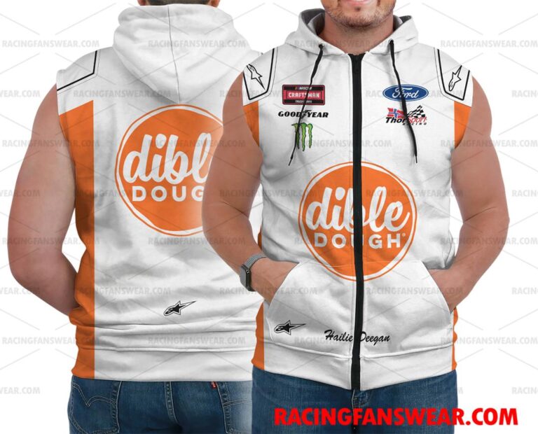 Nascar store - Loyal fans of Hailie Deegan's Bomber Jacket,Unisex Thick Coat,Unisex Sleeveless Hoodie,Unisex Hooded T-Shirt,Kid Sleeveless Hoodie,Kid Hooded T-Shirts,Kid Thick Coat:vintage nascar racing suit,uniform,apparel,shirts,merch,hoodie,jackets,shorts,sweatshirt,outfits,clothes