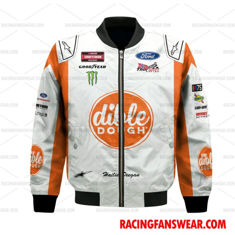 Nascar store - Loyal fans of Hailie Deegan's Bomber Jacket,Unisex Thick Coat,Unisex Sleeveless Hoodie,Unisex Hooded T-Shirt,Kid Sleeveless Hoodie,Kid Hooded T-Shirts,Kid Thick Coat:vintage nascar racing suit,uniform,apparel,shirts,merch,hoodie,jackets,shorts,sweatshirt,outfits,clothes