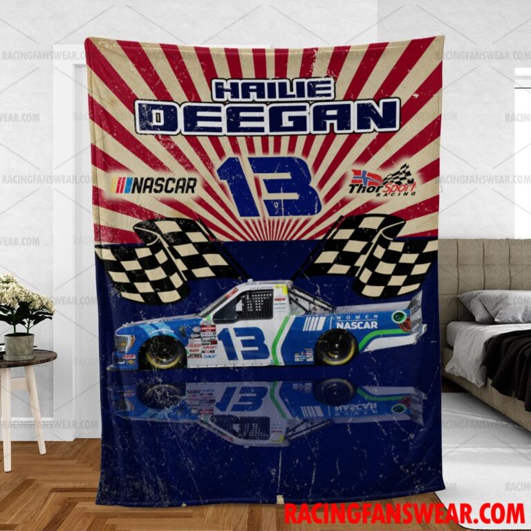 Nascar store - Loyal fans of Hailie Deegan's Bedding Duvet Cover + 1/2 Pillow Cases,Blanket Microfiber Fleece,Blanket Premium Sherpa:vintage nascar racing suit,uniform,apparel,shirts,merch,hoodie,jackets,shorts,sweatshirt,outfits,clothes