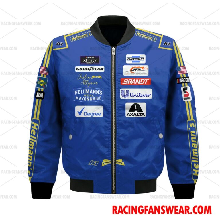 Nascar store - Loyal fans of Justin Allgaier's Bomber Jacket,Unisex Thick Coat,Unisex Sleeveless Hoodie,Unisex Hooded T-Shirt,Kid Sleeveless Hoodie,Kid Hooded T-Shirts,Kid Thick Coat:vintage nascar racing suit,uniform,apparel,shirts,merch,hoodie,jackets,shorts,sweatshirt,outfits,clothes