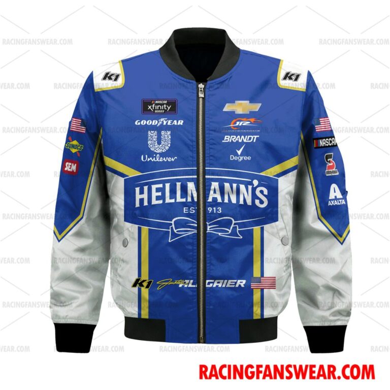 Nascar store - Loyal fans of Justin Allgaier's Bomber Jacket,Unisex Thick Coat,Unisex Sleeveless Hoodie,Unisex Hooded T-Shirt,Kid Sleeveless Hoodie,Kid Hooded T-Shirts,Kid Thick Coat:vintage nascar racing suit,uniform,apparel,shirts,merch,hoodie,jackets,shorts,sweatshirt,outfits,clothes