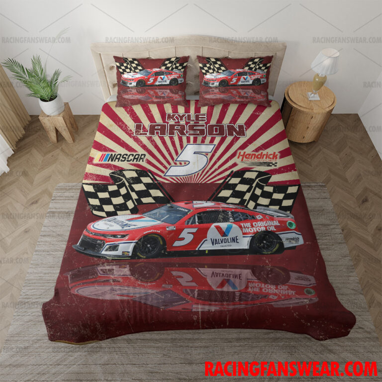 Nascar store - Loyal fans of Kyle Larson's Bedding Duvet Cover + 1/2 Pillow Cases,Blanket Microfiber Fleece,Blanket Premium Sherpa:vintage nascar racing suit,uniform,apparel,shirts,merch,hoodie,jackets,shorts,sweatshirt,outfits,clothes