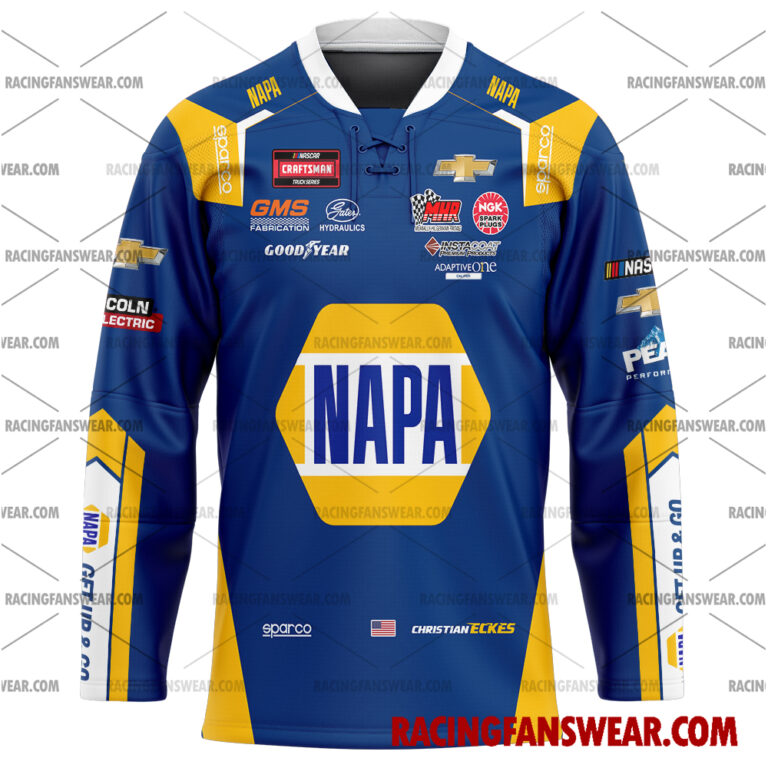 Nascar store - Loyal fans of Christian Eckes's Men's Baseball Jersey,Women's Baseball Jersey,Kid's Baseball Jersey,Men's Hockey Jerseys,WoMen's Hockey Jerseys,Youth's Hockey Jerseys:vintage nascar racing suit,uniform,apparel,shirts,merch,hoodie,jackets,shorts,sweatshirt,outfits,clothes