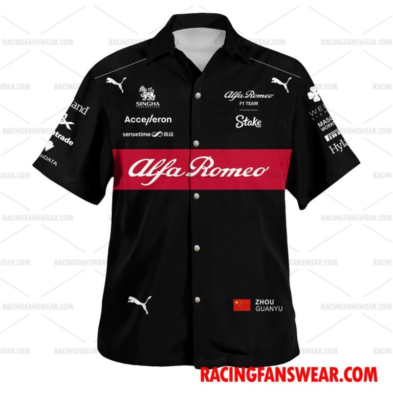 Formula One store - Loyal fans of Zhou Guanyu's Unisex Hawaiian Shirt,Unisex Polo Shirt,Kid Hawaiian Shirt,Kid Polo Shirt:vintage formula one racing suit,uniform,apparel,shirts,merch,hoodie,jackets,shorts,sweatshirt,outfits,clothes