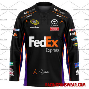 Denny Hamlin Nascar Racing 2011 Uniform Apparel Clothes Baseball Jersey Hockey Jersey 3 Nascar store - Loyal fans of Denny Hamlin's Men's Baseball Jersey,Women's Baseball Jersey,Kid's Baseball Jersey,Men's Hockey Jerseys,WoMen's Hockey Jerseys,Youth's Hockey Jerseys:vintage nascar racing suit,uniform,apparel,shirts,merch,merchandise,jersey,hoodie,jackets,shorts,sweatshirt,outfits,clothes
