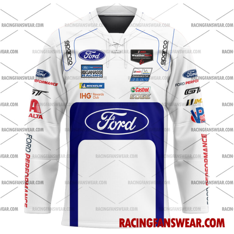 Ford GT IMSA Racing 2017 Uniform Apparel Clothes Baseball Jersey Hockey Jersey Suit for daily life, Fabric: 95% polyester and 5% spandex, Regular fit, Stitch Color: automatically matched based on patterns