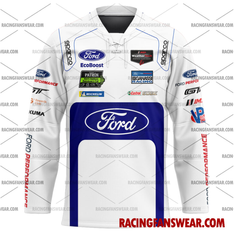 Ford GT IMSA Racing 2017 Uniform Apparel Clothes Baseball Jersey Hockey Jersey Suit for daily life, Fabric: 95% polyester and 5% spandex, Regular fit, Stitch Color: automatically matched based on patterns