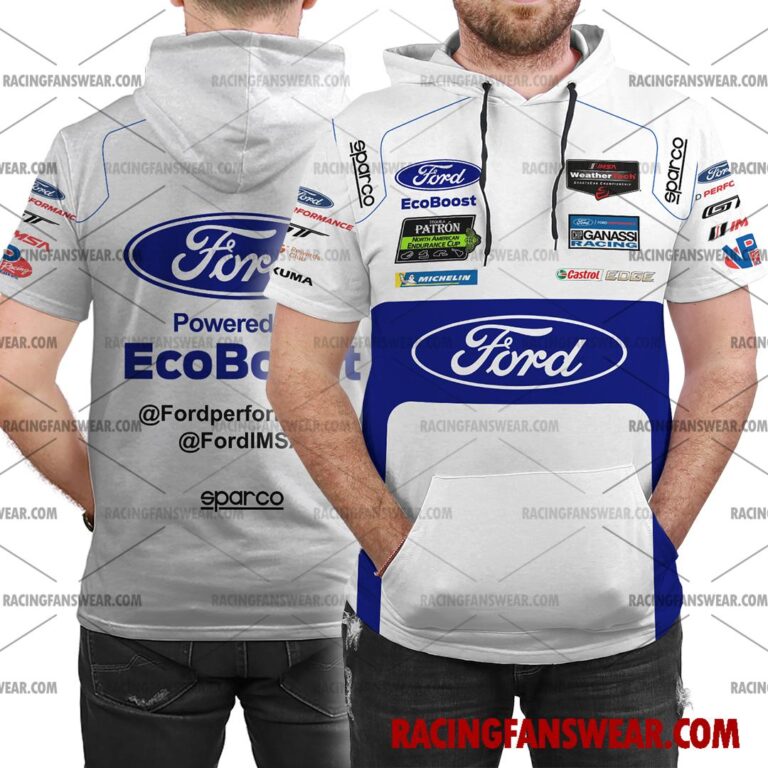 Ford GT IMSA Racing 2017 Uniform Apparel Clothes Bomber Thick Coat Sleeveless Hoodie Hooded T-Shirt Suit for daily life, Fabric: 95% polyester and 5% spandex, Regular fit, Stitch Color: automatically matched based on patterns