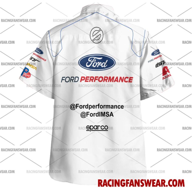 Ford GT IMSA Racing 2017 Uniform Apparel Clothes Hawaiian Polo Shirts Suit for daily life, Fabric: 95% polyester and 5% spandex, Regular fit, Stitch Color: automatically matched based on patterns