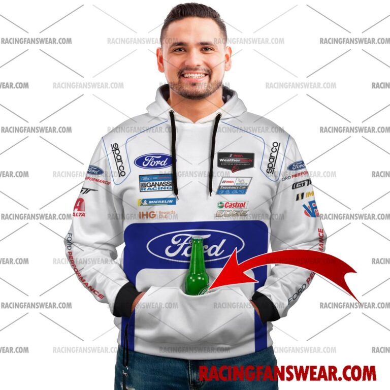 Ford GT IMSA Racing 2017 Uniform Apparel Clothes Sweatshirt Zip Pop Top Hoodie T-Shirt Long Pant Suit for daily life, Fabric: 95% polyester and 5% spandex, Regular fit, Stitch Color: automatically matched based on patterns