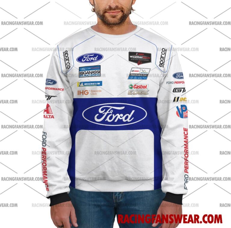 Ford GT IMSA Racing 2017 Uniform Apparel Clothes Sweatshirt Zip Pop Top Hoodie T-Shirt Long Pant Suit for daily life, Fabric: 95% polyester and 5% spandex, Regular fit, Stitch Color: automatically matched based on patterns