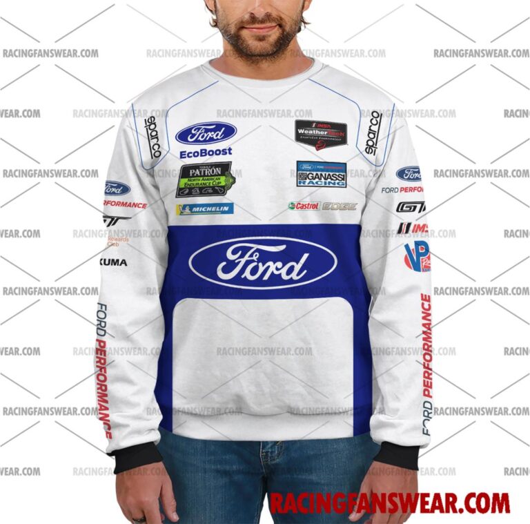 Ford GT IMSA Racing 2017 Uniform Apparel Clothes Sweatshirt Zip Pop Top Hoodie T-Shirt Long Pant Suit for daily life, Fabric: 95% polyester and 5% spandex, Regular fit, Stitch Color: automatically matched based on patterns