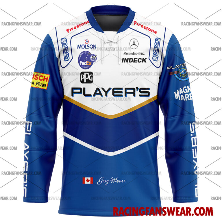 IndyCar store - Loyal fans of Greg Moore's Men's Baseball Jersey,Women's Baseball Jersey,Kid's Baseball Jersey,Men's Hockey Jerseys,WoMen's Hockey Jerseys,Youth's Hockey Jerseys:Vintage indycar racing suit,uniform,apparel,shirts,merch,merchandise,jersey,hoodie,jackets,shorts,sweatshirt,outfits,clothes