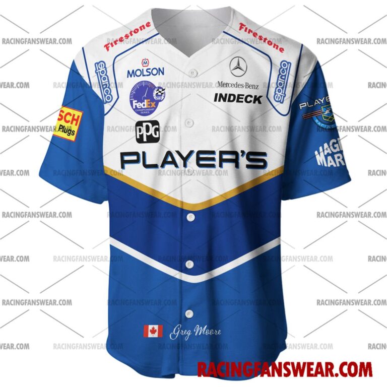 IndyCar store - Loyal fans of Greg Moore's Men's Baseball Jersey,Women's Baseball Jersey,Kid's Baseball Jersey,Men's Hockey Jerseys,WoMen's Hockey Jerseys,Youth's Hockey Jerseys:Vintage indycar racing suit,uniform,apparel,shirts,merch,merchandise,jersey,hoodie,jackets,shorts,sweatshirt,outfits,clothes