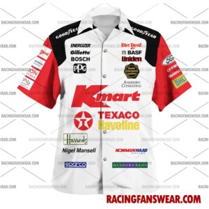 Nigel Mansell IndyCar Racing 1993 Uniform Apparel Clothes Hawaiian Polo Shirts 1 IndyCar store - Loyal fans of Nigel Mansell's Unisex Hawaiian Shirt,Unisex Polo Shirt,Kid Hawaiian Shirt,Kid Polo Shirt:Vintage indycar racing suit,uniform,apparel,shirts,merch,merchandise,jersey,hoodie,jackets,shorts,sweatshirt,outfits,clothes