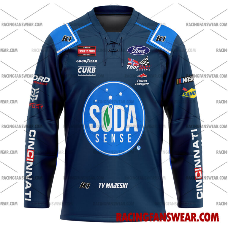 Nascar store - Loyal fans of Ty Majeski's Men's Baseball Jersey,Women's Baseball Jersey,Kid's Baseball Jersey,Men's Hockey Jerseys,WoMen's Hockey Jerseys,Youth's Hockey Jerseys:vintage nascar racing suit,uniform,apparel,shirts,merch,merchandise,jersey,hoodie,jackets,shorts,sweatshirt,outfits,clothes