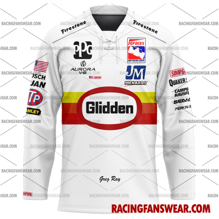 IndyCar store - Loyal fans of Greg Ray's Men's Baseball Jersey,Women's Baseball Jersey,Kid's Baseball Jersey,Men's Hockey Jerseys,WoMen's Hockey Jerseys,Youth's Hockey Jerseys:Vintage indycar racing suit,uniform,apparel,shirts,merch,merchandise,jersey,hoodie,jackets,shorts,sweatshirt,outfits,clothes