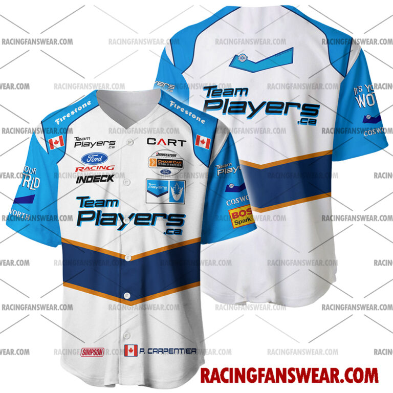 IndyCar store - Loyal fans of Patrick Carpentier's Men's Baseball Jersey,Women's Baseball Jersey,Kid's Baseball Jersey,Men's Hockey Jerseys,WoMen's Hockey Jerseys,Youth's Hockey Jerseys:Vintage indycar racing suit,uniform,apparel,shirts,merch,merchandise,jersey,hoodie,jackets,shorts,sweatshirt,outfits,clothes