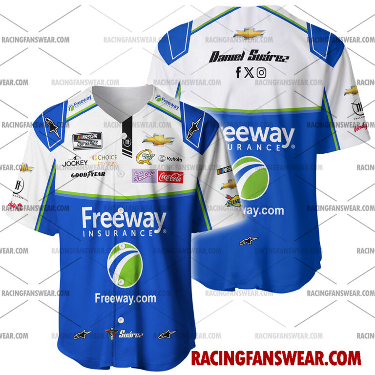 Nascar store - Loyal fans of Daniel Suarez's Men's Baseball Jersey,Women's Baseball Jersey,Kid's Baseball Jersey,Men's Hockey Jerseys,WoMen's Hockey Jerseys,Youth's Hockey Jerseys:vintage nascar racing suit,uniform,apparel,shirts,merch,merchandise,jersey,hoodie,jackets,shorts,sweatshirt,outfits,clothes