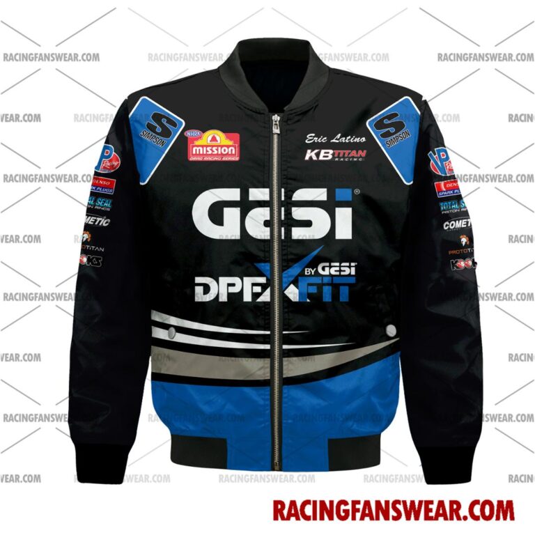 NHRA store - Loyal fans of Eric Latino's Bomber Jacket,Unisex Thick Coat,Unisex Sleeveless Hoodie,Unisex Hooded T-Shirt,Kid Sleeveless Hoodie,Kid Hooded T-Shirts,Kid Thick Coat:vintage NHRA racing suit,uniform,apparel,shirts,merch,merchandise,jersey,hoodie,jackets,shorts,sweatshirt,outfits,clothes