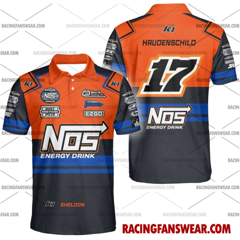 Sheldon Haudenschild World of Outlaws Racing 2023 Uniform Apparel Clothes Hawaiian Polo Shirts Suit for daily life, Fabric: 95% polyester and 5% spandex, Regular fit, Stitch Color: automatically matched based on patterns