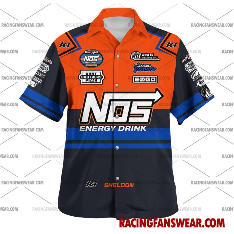 Sheldon Haudenschild World of Outlaws Racing 2023 Uniform Apparel Clothes Hawaiian Polo Shirts Suit for daily life, Fabric: 95% polyester and 5% spandex, Regular fit, Stitch Color: automatically matched based on patterns