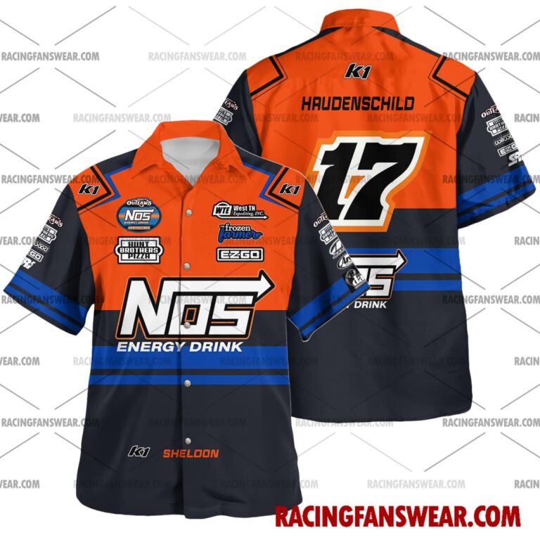 Sheldon Haudenschild World of Outlaws Racing 2023 Uniform Apparel Clothes Hawaiian Polo Shirts Suit for daily life, Fabric: 95% polyester and 5% spandex, Regular fit, Stitch Color: automatically matched based on patterns