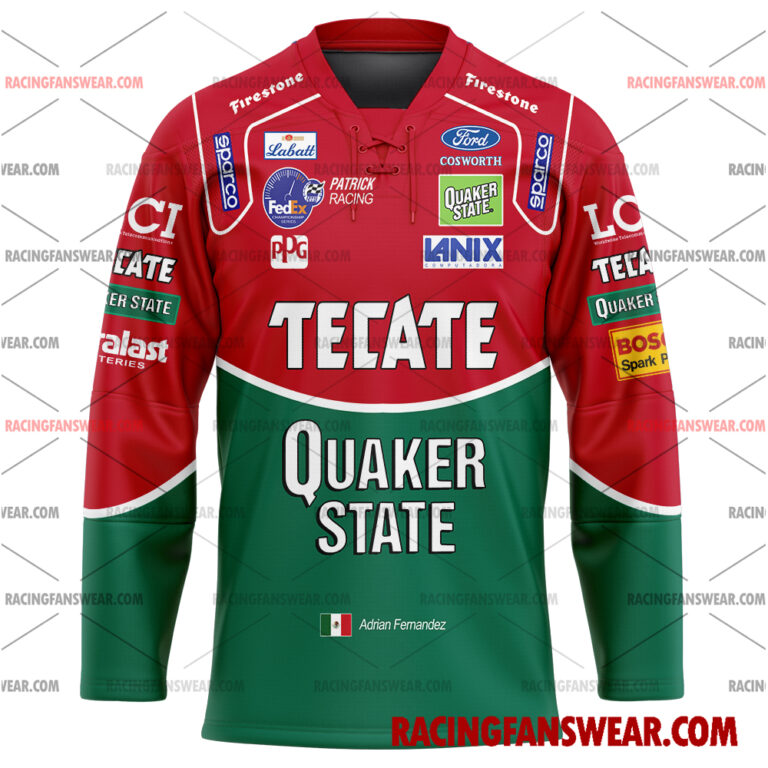 IndyCar store - Loyal fans of Adrián Fernández's Men's Baseball Jersey,Women's Baseball Jersey,Kid's Baseball Jersey,Men's Hockey Jerseys,WoMen's Hockey Jerseys,Youth's Hockey Jerseys:Vintage indycar racing suit,uniform,apparel,shirts,merch,merchandise,jersey,hoodie,jackets,shorts,sweatshirt,outfits,clothes