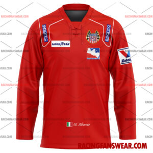 Formula One store - Loyal fans of Michele Alboreto's Men's Baseball Jersey,Women's Baseball Jersey,Kid's Baseball Jersey,Men's Hockey Jerseys,WoMen's Hockey Jerseys,Youth's Hockey Jerseys:vintage formula one racing suit,uniform,apparel,shirts,merch,merchandise,jersey,hoodie,jackets,shorts,sweatshirt,outfits,clothes