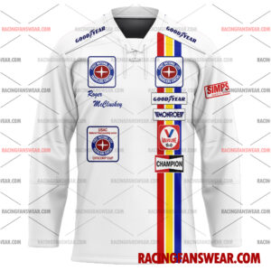 IndyCar store - Loyal fans of Roger McCluskey's Men's Baseball Jersey,Women's Baseball Jersey,Kid's Baseball Jersey,Men's Hockey Jerseys,WoMen's Hockey Jerseys,Youth's Hockey Jerseys:Vintage indycar racing suit,uniform,apparel,shirts,merch,merchandise,jersey,hoodie,jackets,shorts,sweatshirt,outfits,clothes