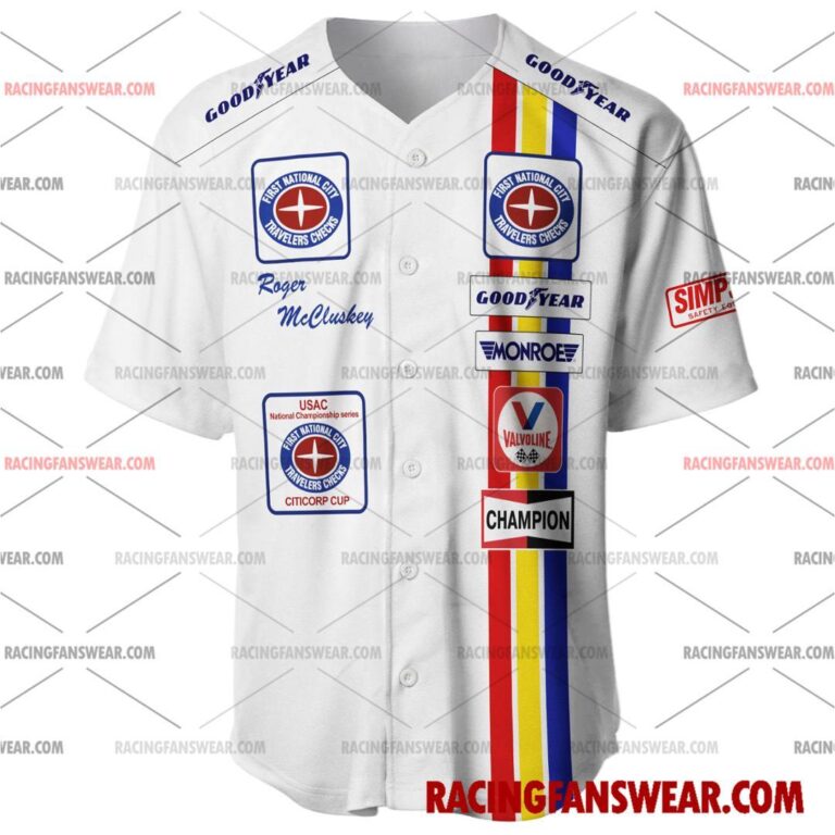 IndyCar store - Loyal fans of Roger McCluskey's Men's Baseball Jersey,Women's Baseball Jersey,Kid's Baseball Jersey,Men's Hockey Jerseys,WoMen's Hockey Jerseys,Youth's Hockey Jerseys:Vintage indycar racing suit,uniform,apparel,shirts,merch,merchandise,jersey,hoodie,jackets,shorts,sweatshirt,outfits,clothes