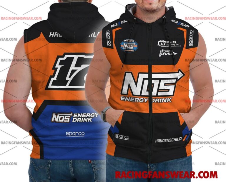 Sheldon Haudenschild World of Outlaws Racing 2025 Uniform Apparel Clothes Bomber Thick Coat Sleeveless Hoodie Hooded T-Shirt Suit for daily life, Fabric: 95% polyester and 5% spandex, Regular fit, Stitch Color: automatically matched based on patterns