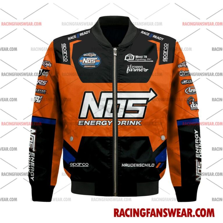 Sheldon Haudenschild World of Outlaws Racing 2025 Uniform Apparel Clothes Bomber Thick Coat Sleeveless Hoodie Hooded T-Shirt Suit for daily life, Fabric: 95% polyester and 5% spandex, Regular fit, Stitch Color: automatically matched based on patterns
